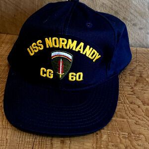 USS NORMANDY CG-60 Ship Naval VINTAGE Made in USA Design Hat